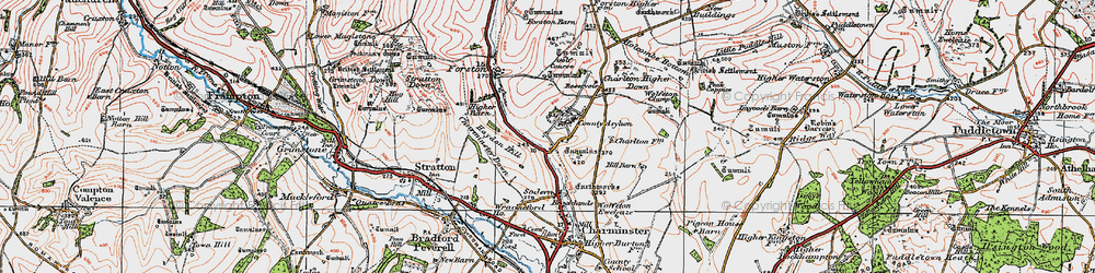 Old map of Wolfeton Clump in 1919