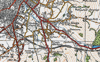 Old map of Charlton Kings in 1919