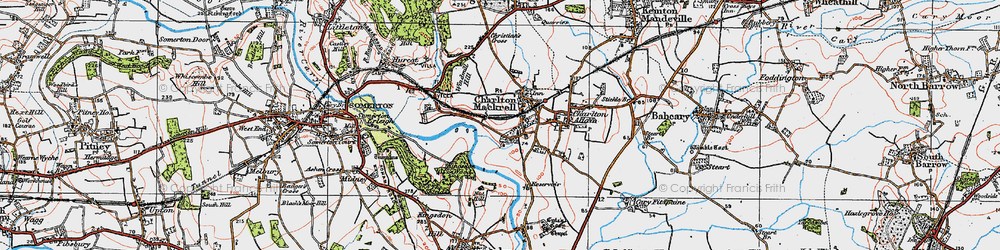 Old map of Charlton Mackrell in 1919