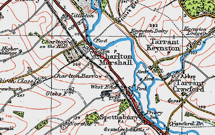 Old map of Charlton Marshall in 1919