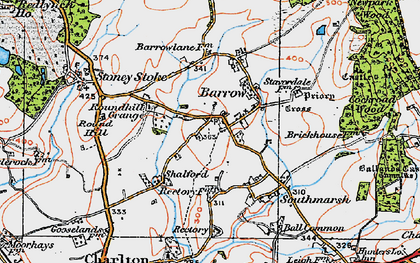 Old map of Charlton Musgrove in 1919
