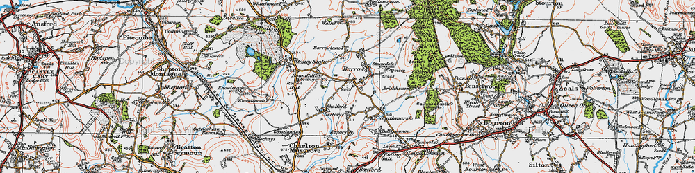 Old map of Charlton Musgrove in 1919