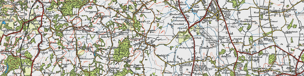 Old map of Charlwood in 1920