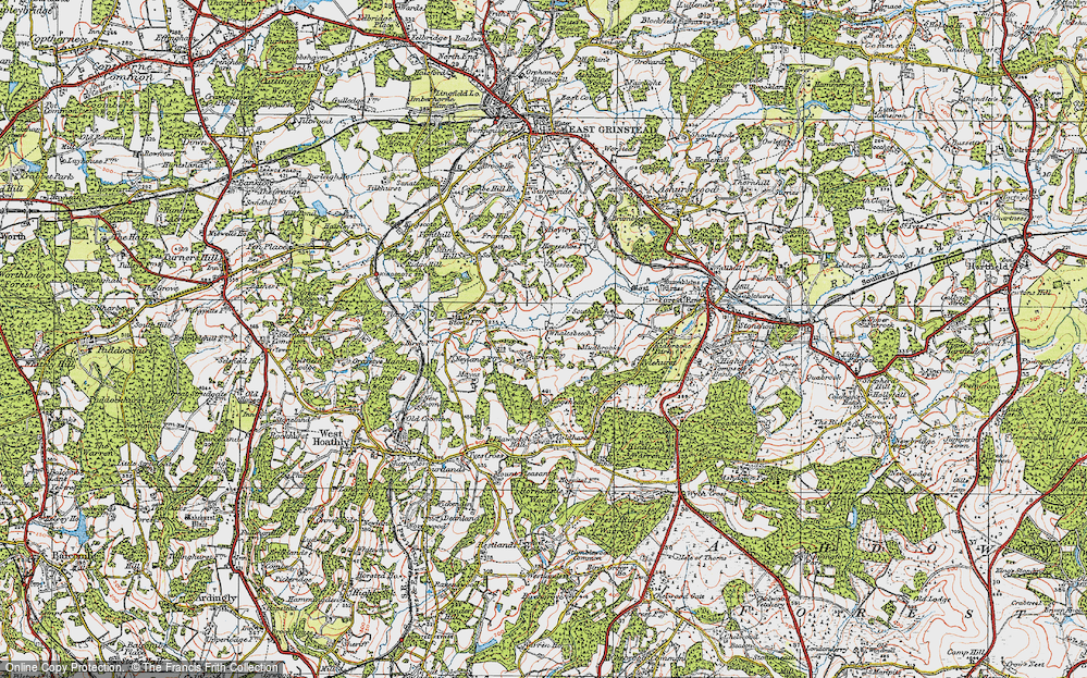 Old Map of Historic Map covering Ridge Hill Manor in 1920