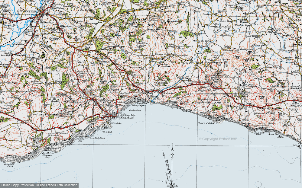 Old Map of Charmouth, 1919 in 1919