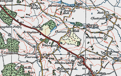 Old map of Charnes in 1921