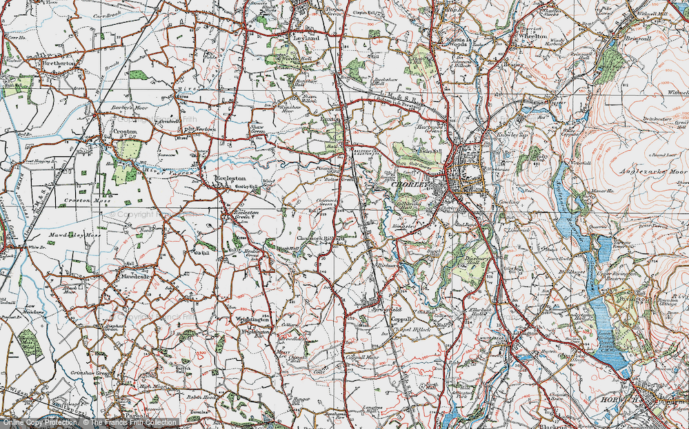 Old Map of Charnock Green, 1924 in 1924