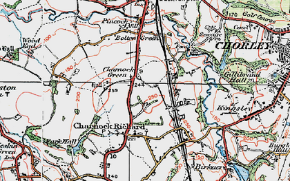 Old map of Charnock Green in 1924