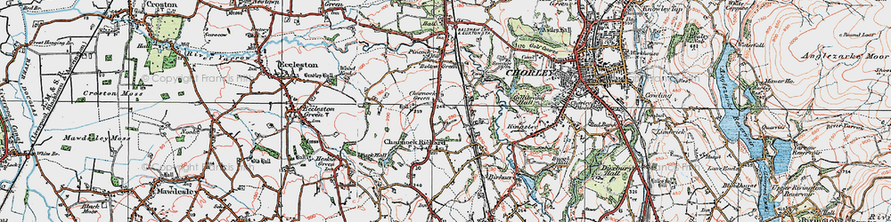 Old map of Charnock Green in 1924