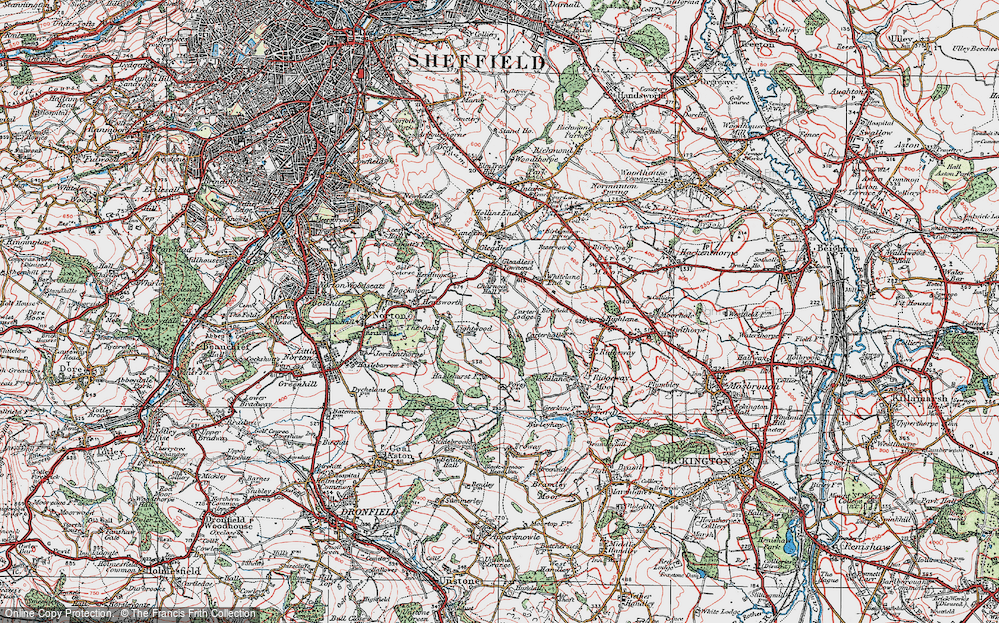 Old Map of Historic Map covering Birdfield in 1923