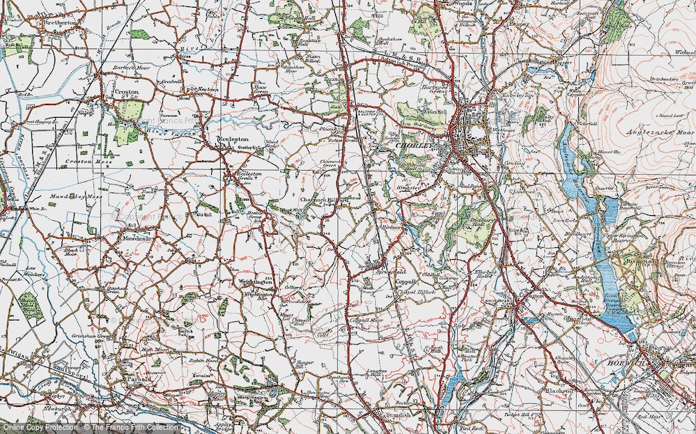 Old Map of Charnock Richard, 1924 in 1924