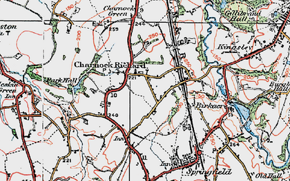 Old map of Charnock Richard in 1924