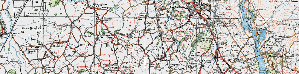 Old map of Charnock Richard in 1924