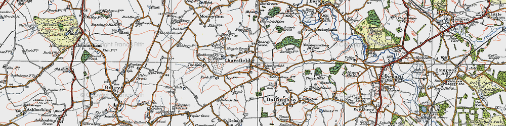 Old map of Charsfield in 1921