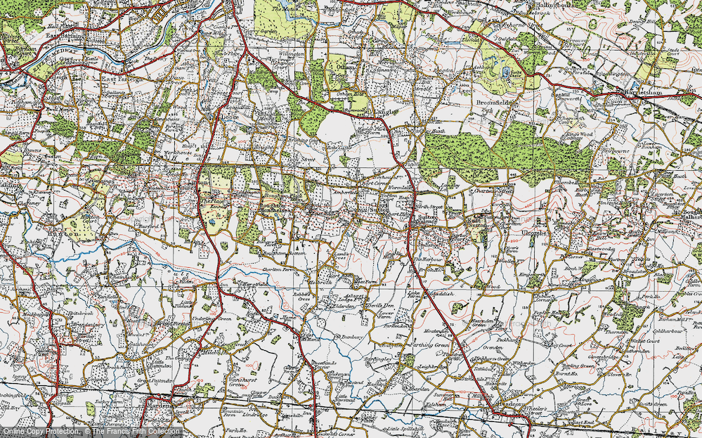 Old Map of Chart Hill, 1921 in 1921