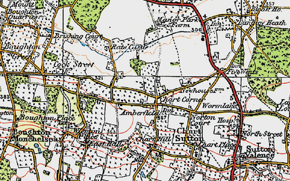 Old map of Chart Sutton in 1921