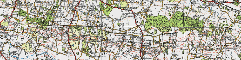 Old map of Chart Sutton in 1921