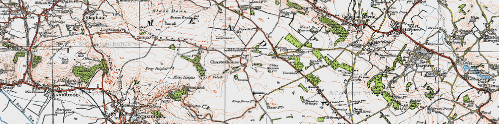 Old map of Charterhouse in 1919