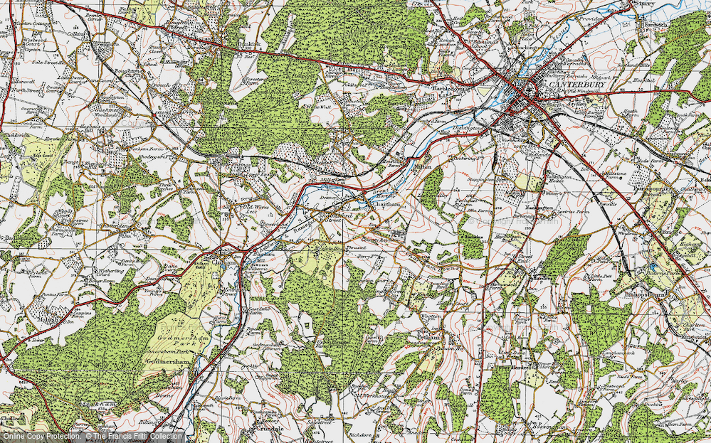 Old Map of Chartham, 1920 in 1920