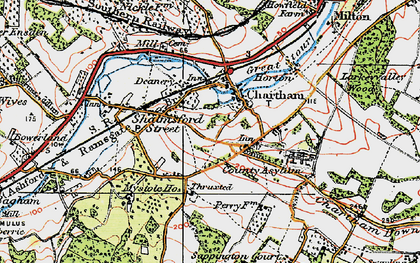 Old map of Chartham in 1920