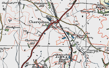 Old map of Charwelton in 1919