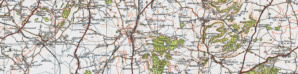 Old map of Bishop's Hill Wood in 1919