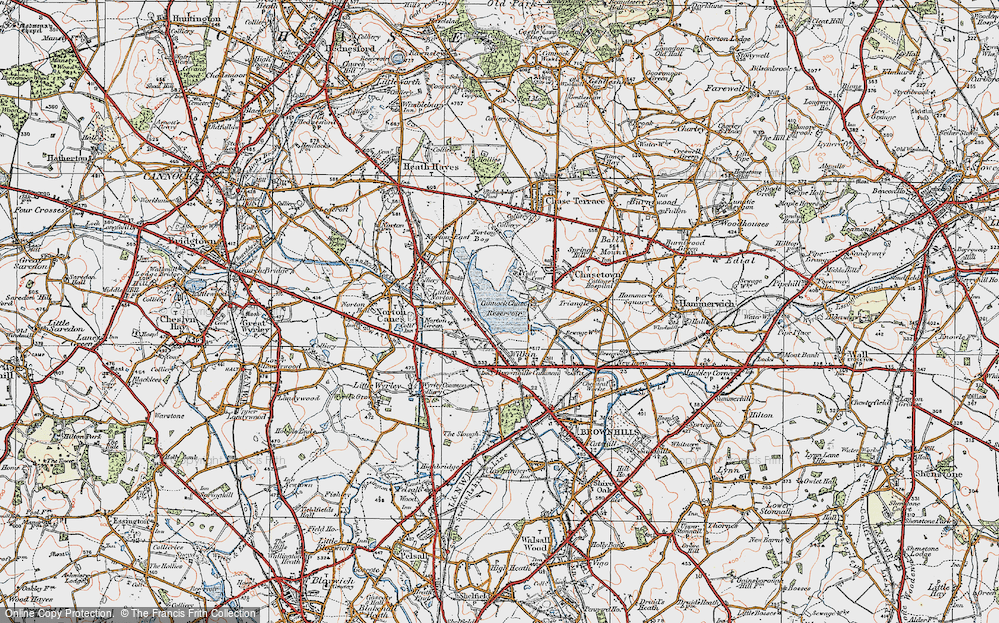 Old Map of Historic Map covering Brownhills West Sta in 1921