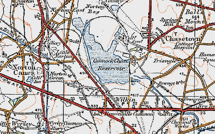 Old map of Chasewater in 1921