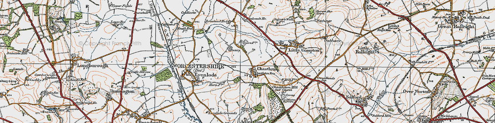 Old map of Chastleton in 1919