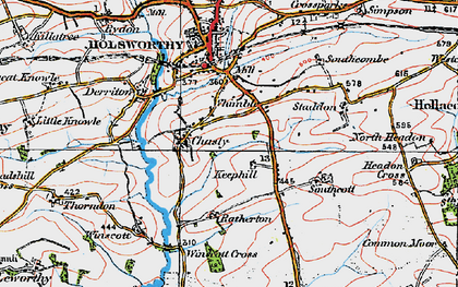 Old map of Winscott Cross in 1919