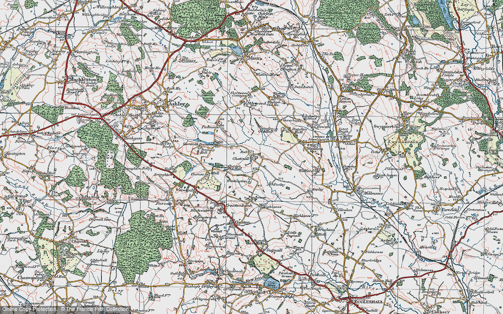 Old Map of Chatcull, 1921 in 1921