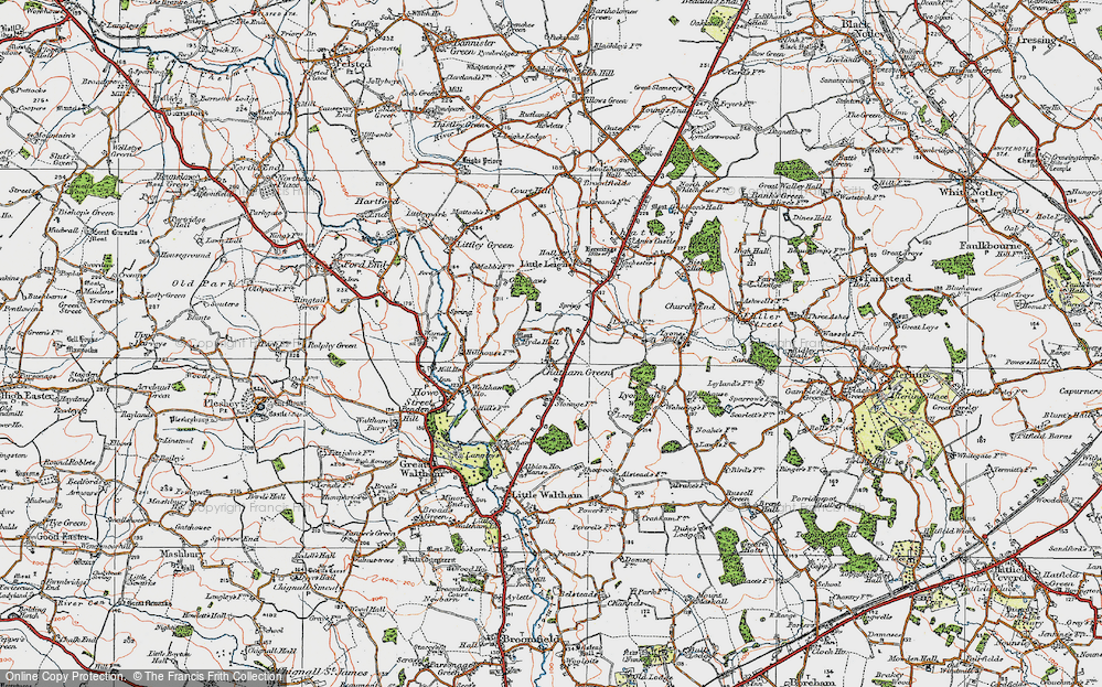 Old Map of Chatham Green, 1921 in 1921