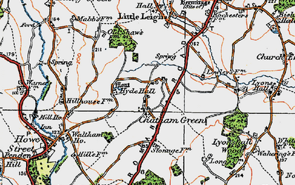 Old map of Chatham Green in 1921