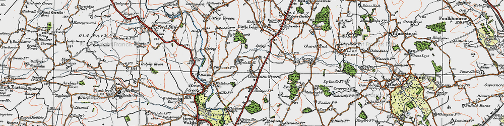 Old map of Chatham Green in 1921