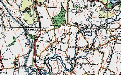 Old map of Chatley in 1920
