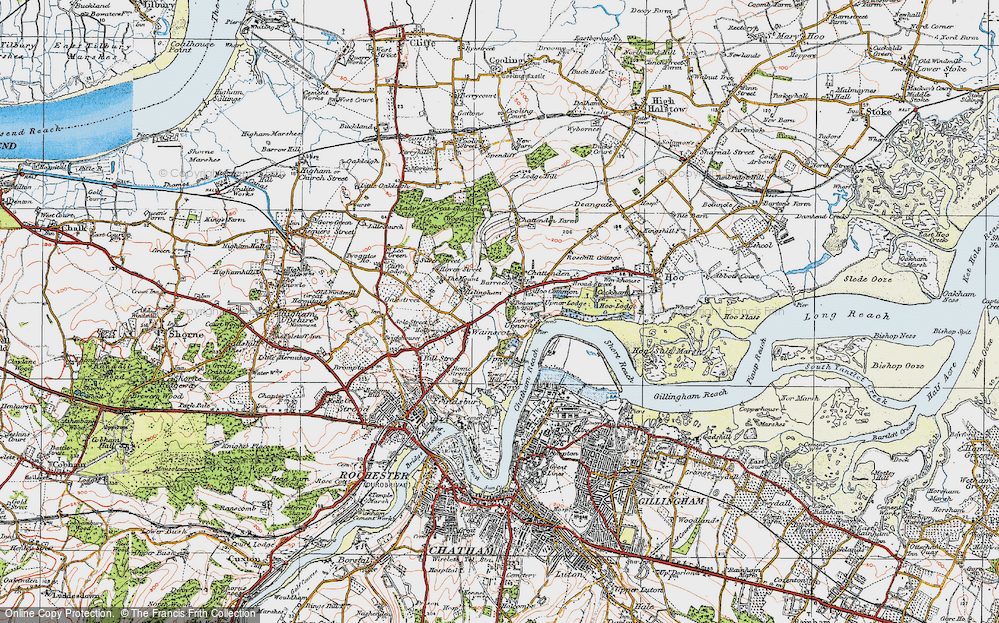 Old Map of Chattenden, 1921 in 1921