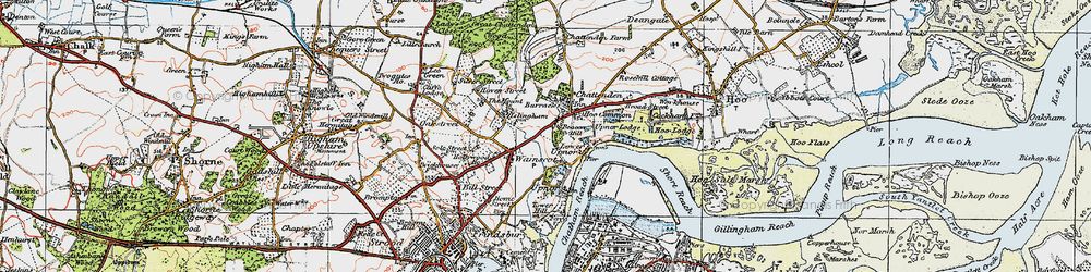 Old map of Chattenden in 1921