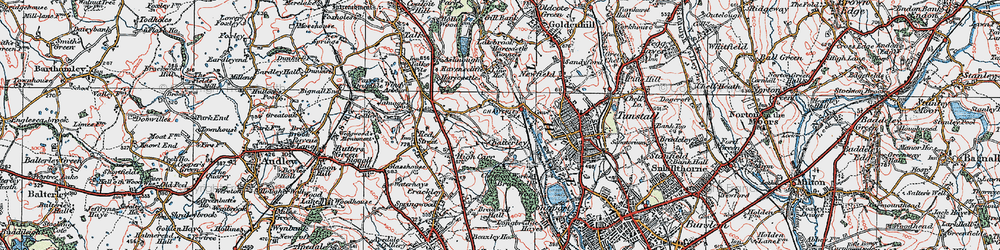 Old map of Chatterley in 1921