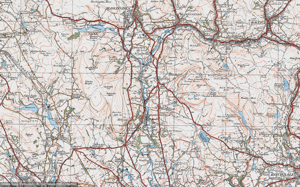 Old Map of Chatterton, 1924 in 1924