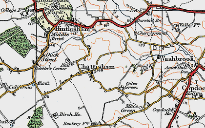 Old map of Chattisham in 1921