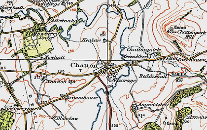 Old map of Chatton in 1926