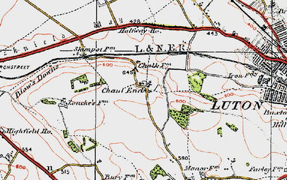 Old map of Chaul End in 1920