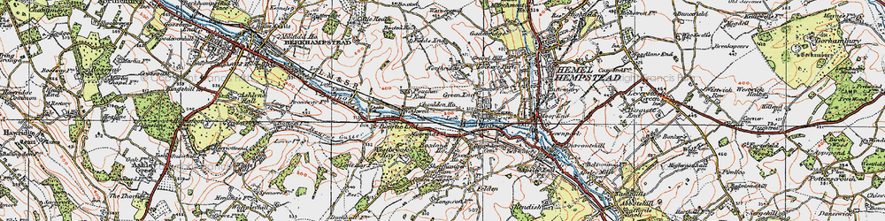 Old map of Chaulden in 1920