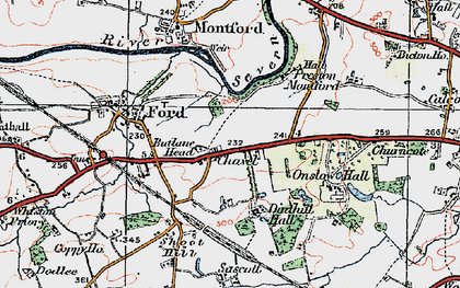 Old map of Chavel in 1921