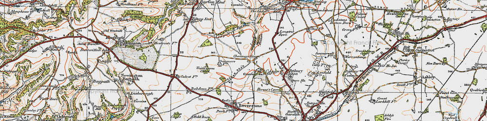 Old map of Ledgemore Bottom in 1919