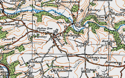 Old map of Chawleigh in 1919