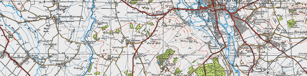 Old map of Chawley in 1919