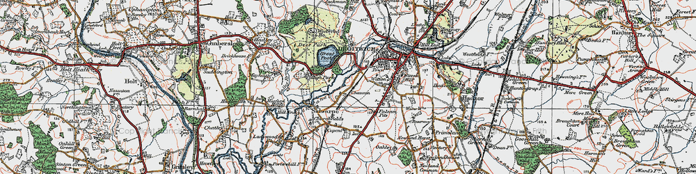 Old map of Chawson in 1920
