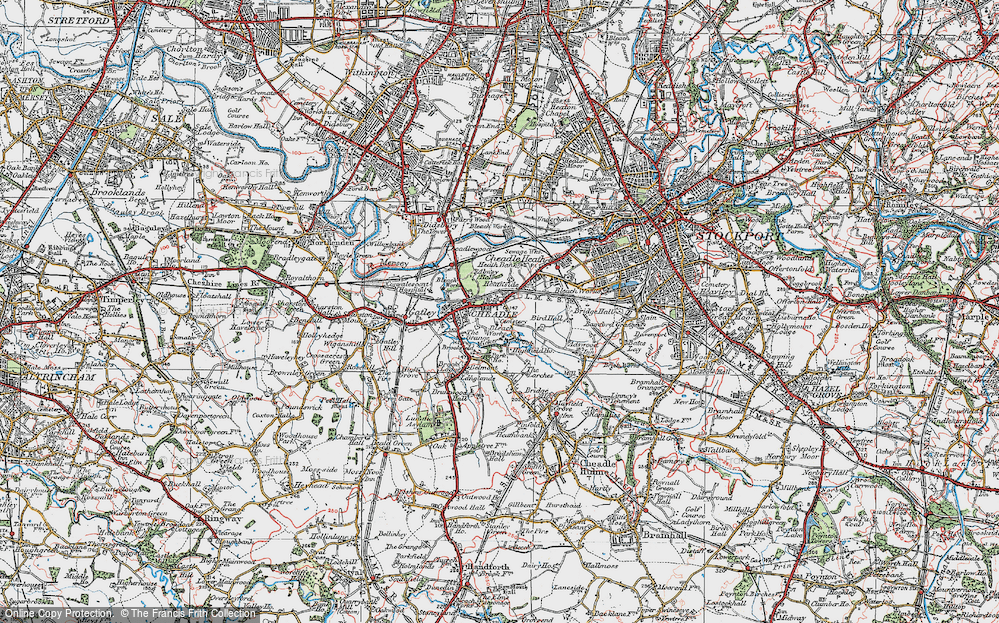 Old Map of Cheadle, 1923 in 1923