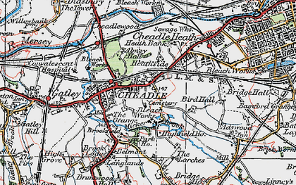 Old map of Cheadle in 1923
